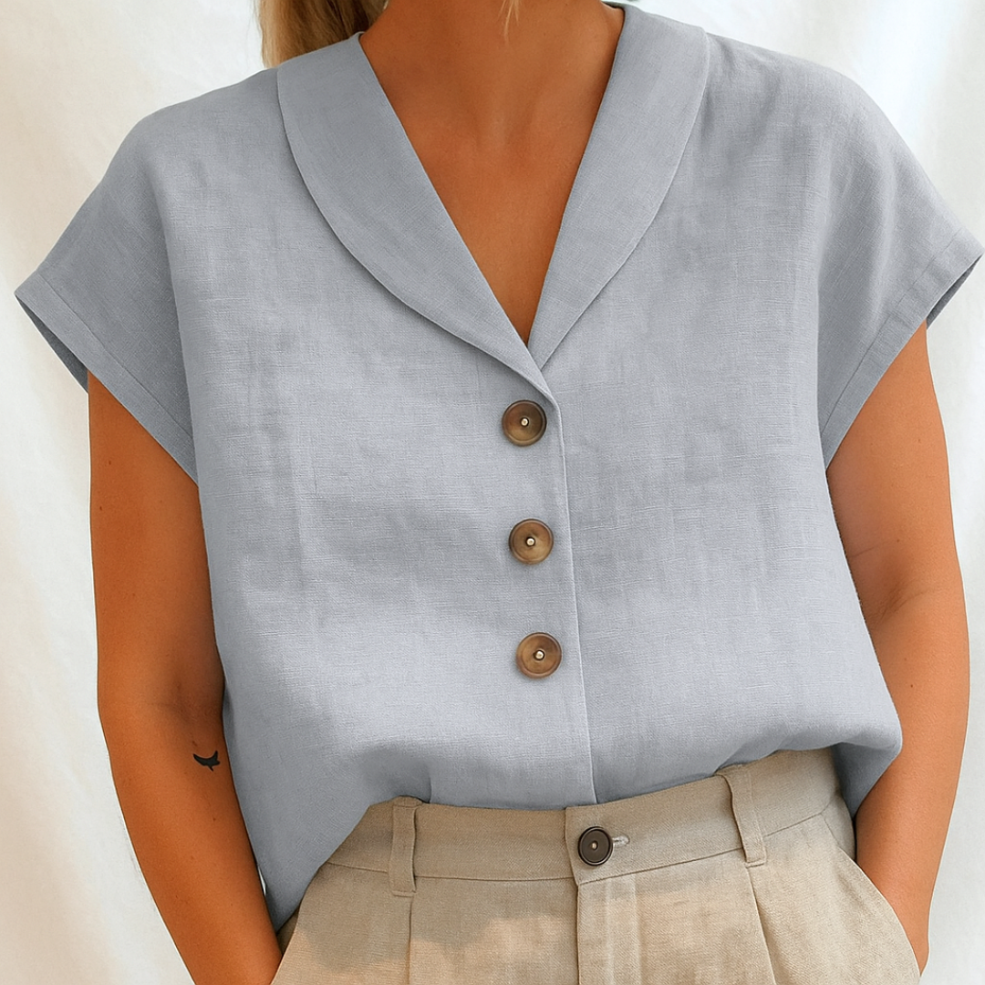 Lois | Elegant ensfarvet bluse | 50% Rabat