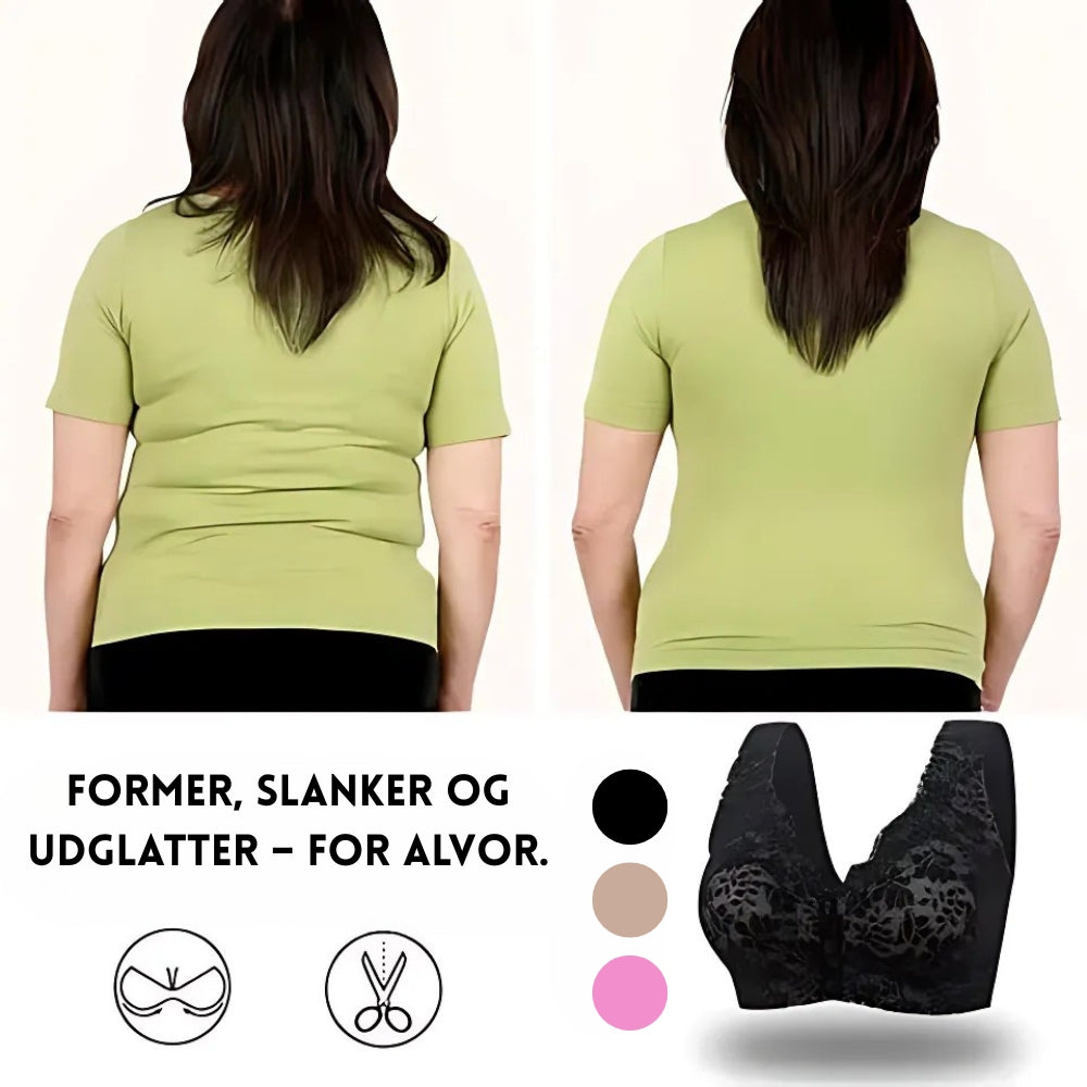 (PAKKE MED 3) Trådløs Push-Up Bh med Frontlukning
