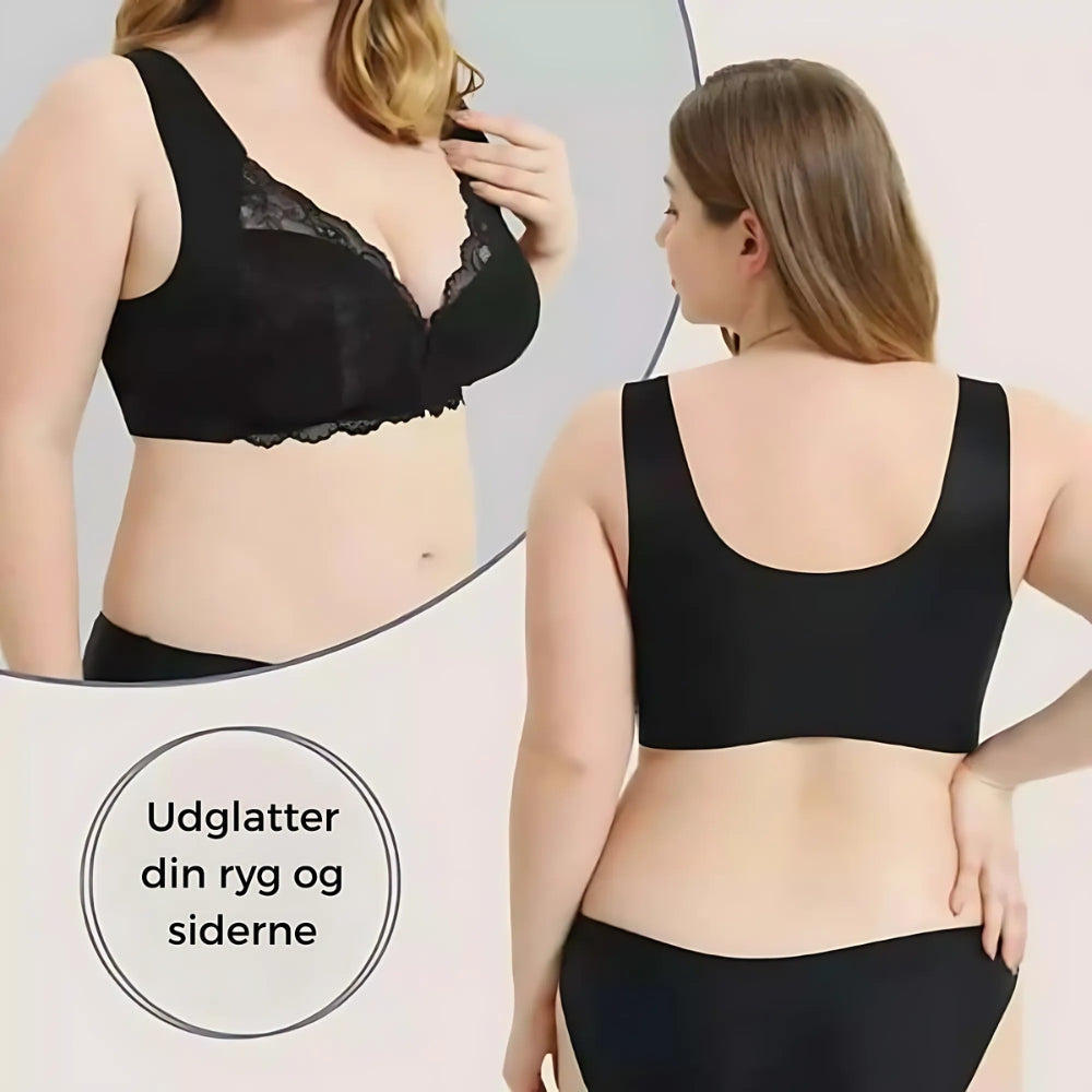 (PAKKE MED 3) Trådløs Push-Up Bh med Frontlukning