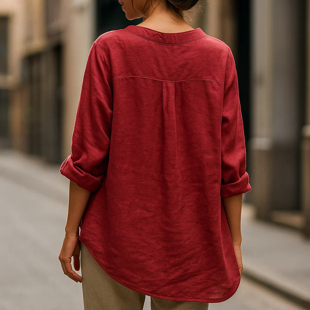 Nordique™ | Let og Komfortabel Linned Bluse til Damer