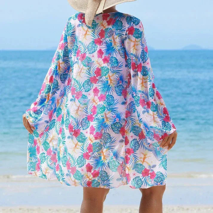 Bikini i 3 dele med tropisk print | 50% Rabat